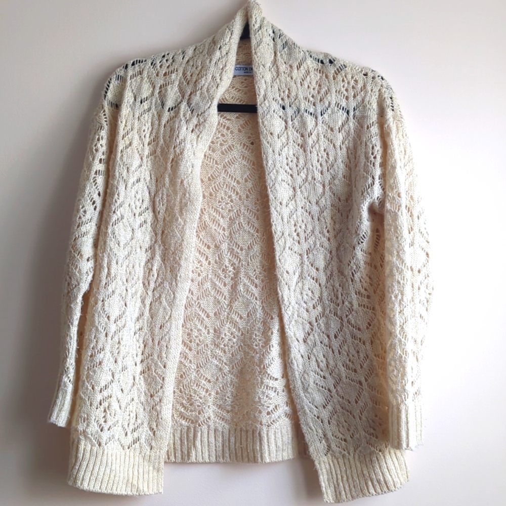 Open Knit Cardigan - Ivory